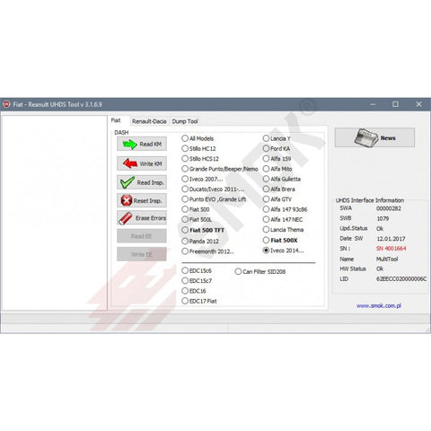 UHDS - FT0015 Iveco Daily 2014... change KM OBD